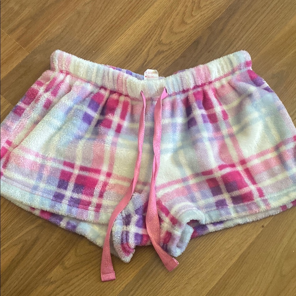 NOBO Pink and Purple Plaid Lounge Shorts